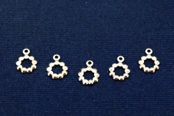15 Adet- 8 Mm Yuvarlak Desenli Pul, Takı Malzemesi, Metal Pul, Nikel Kaplama, Pirinç #1244n - 1