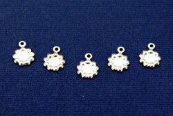 15 Adet- 8 Mm Yuvarlak Desenli Pul, Takı Malzemesi, Metal Pul, Nikel Kaplama, Pirinç #1245n - 1