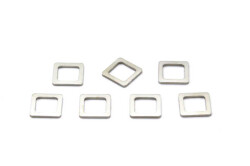2 Adet- 10x10 Mm Dikdörtgen Rondela Pul, Takı Malzemesi, Metal Pul, Nikel Kaplama, Pirinç #1271n - 2