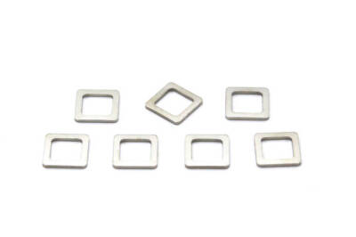 2 Adet- 10x10 Mm Dikdörtgen Rondela Pul, Takı Malzemesi, Metal Pul, Nikel Kaplama, Pirinç #1271n - 2