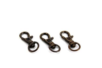 2 Adet - 10x32 mm Paris Kanca, Gemici Anahtarlığı, Antik Sarı Kaplama - 2