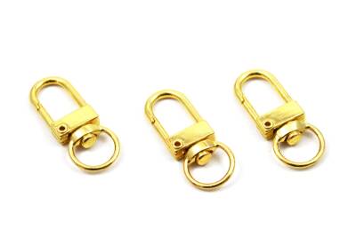 2 Adet - 12x33 Mm Paris Kanca, Gemici Anahtarlığı, Sarı Kaplama - 1