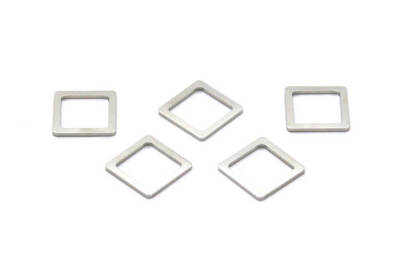 2 Adet- 13x13 Mm Dikdörtgen Rondela Pul, Takı Malzemesi, Metal Pul, Nikel Kaplama, Pirinç #1270n - 2