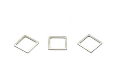 2 Adet- 16x16 Mm Dikdörtgen Rondela Pul, Takı Malzemesi, Metal Pul, Nikel Kaplama, Pirinç #1269n - 2
