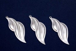 2 Adet - 17x43 Mm Sallantı Pul, Takı Malzemesi, Metal Pul, Nikel Kaplama, Pirinç #1635n - YF Hobi