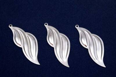 2 Adet - 17x43 Mm Sallantı Pul, Takı Malzemesi, Metal Pul, Nikel Kaplama, Pirinç #1635n - 1