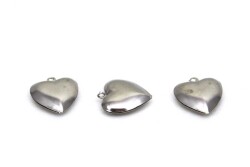 2 Adet - 18 Mm Kalp Desenli Çift Taraflı Nikel Kaplama Metal Pul, Takı Malzemesi, Pirinç Pul - 1