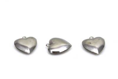2 Adet - 18 Mm Kalp Desenli Çift Taraflı Nikel Kaplama Metal Pul, Takı Malzemesi, Pirinç Pul - 1