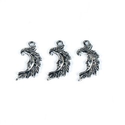 2 Adet - 26 mm Güneş Desenli Metal Uç, Takı Malzemesi, Boyalı Gümüş Kaplama - 2