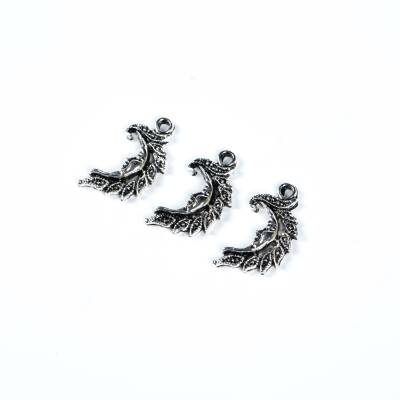 2 Adet - 26 mm Güneş Desenli Metal Uç, Takı Malzemesi, Boyalı Gümüş Kaplama - 3