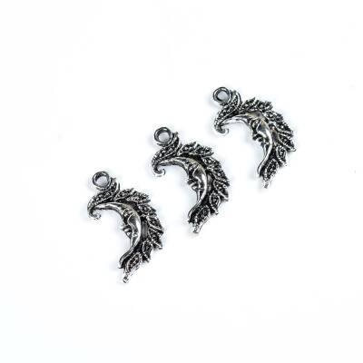 2 Adet - 26 mm Güneş Desenli Metal Uç, Takı Malzemesi, Boyalı Gümüş Kaplama - 4