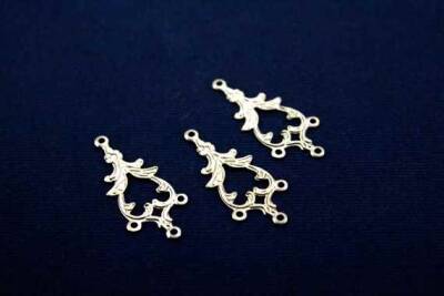 2 Adet - 34x15 Mm Küpe Sallantısı Nikel Kaplama Metal Pul, Takı Malzemesi, Pirinç Pul, 408n - 2