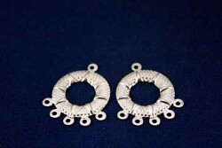 2 Adet - 34x28 Mm Küpe Sallantısı Nikel Kaplama Metal Pul, Takı Malzemesi, Pirinç Pul, 20n - 2