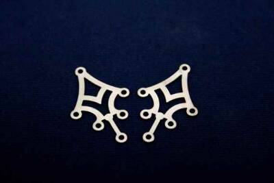2 Adet - 36x23 Mm Küpe Sallantısı Nikel Kaplama Metal Pul, Takı Malzemesi, Pirinç Pul, 21n - 3
