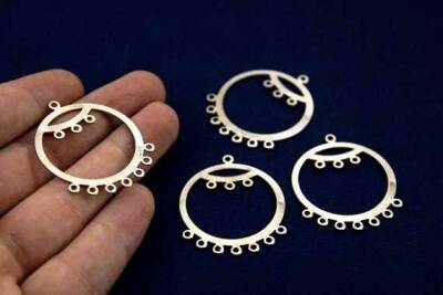 2 Adet - 38x31 Mm Küpe Sallantısı Nikel Kaplama Metal Pul, Takı Malzemesi, Pirinç Pul, 16n - 1