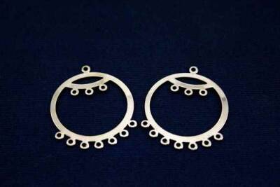 2 Adet - 38x31 Mm Küpe Sallantısı Nikel Kaplama Metal Pul, Takı Malzemesi, Pirinç Pul, 16n - 2