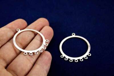 2 Adet - 38x31 Mm Küpe Sallantısı Nikel Kaplama Metal Pul, Takı Malzemesi, Pirinç Pul, 17n - 1