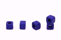 2 Adet - 7x9 mm Polyester Boncuk, Mavi Renk Boncuk - YF Hobi