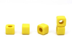 2 Adet - 7x9 mm Polyester Boncuk, Sarı Renk Boncuk - YF Hobi