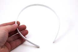 2 Adet - Genişlik 10 mm, Üstü Bombeli Balık Sırtı Plastik Tac, Boş Taç, Beyaz Renk - YF Hobi