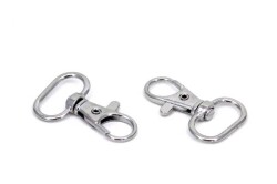 2 Adet - Nikel Kaplama Paris Kanca, Kapalı Kanca, Çanta Kancası, Gemici Anahtarlığı Kanca, Alt İç Ölçüsü: 20 mm - 2