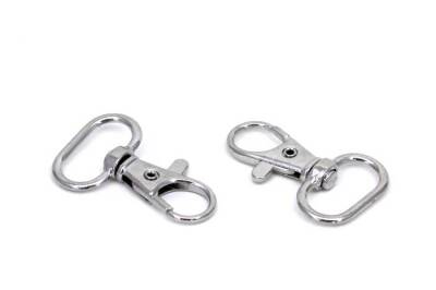 2 Adet - Nikel Kaplama Paris Kanca, Kapalı Kanca, Çanta Kancası, Gemici Anahtarlığı Kanca, Alt İç Ölçüsü: 20 mm - 2