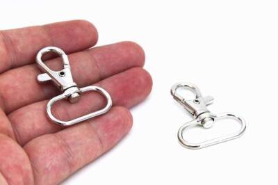 2 Adet - Nikel Kaplama Paris Kanca, Kapalı Kanca, Çanta Kancası, Gemici Anahtarlığı Kanca, Alt İç Ölçüsü: 25 mm - 1