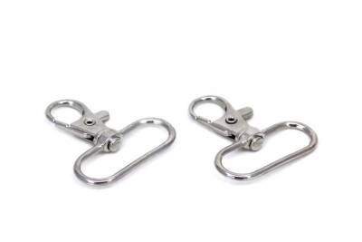 2 Adet - Nikel Kaplama Paris Kanca, Kapalı Kanca, Çanta Kancası, Gemici Anahtarlığı Kanca, Alt İç Ölçüsü: 30 mm - 2
