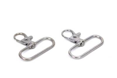 2 Adet - Nikel Kaplama Paris Kanca, Kapalı Kanca, Çanta Kancası, Gemici Anahtarlığı Kanca, Alt İç Ölçüsü: 40 mm - 2