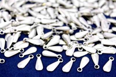 20 Adet - 10 Mm Damla Desen Nikel Kaplama Metal Pul, Takı Malzemesi, Pirinç Pul, 127n - 1