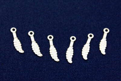 20 Adet- 4x16 Mm Yaprak Desenli Pul, Takı Malzemesi, Metal Pul, Nikel Kaplama, Pirinç #1239n - 1