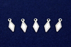 20 Adet- 5x12 Mm Baklava Desenli Pul, Takı Malzemesi, Metal Pul, Nikel Kaplama, Pirinç #1296n - 1