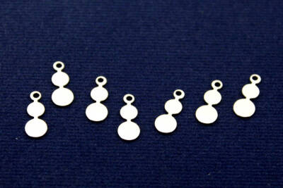 20 Adet- 5x12 Mm Yuvarlak Desenli Pul, Takı Malzemesi, Metal Pul, Nikel Kaplama, Pirinç #1109n - 1