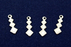 20 Adet- 5x14 Mm Baklava Desenli Pul, Takı Malzemesi, Metal Pul, Nikel Kaplama, Pirinç #1112n - 1