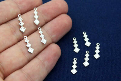 20 Adet- 5x14 Mm Baklava Desenli Pul, Takı Malzemesi, Metal Pul, Nikel Kaplama, Pirinç #1112n - 2