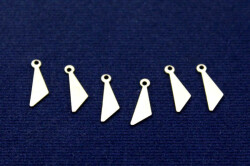 20 Adet- 5x14 Mm Üçgen Desenli Pul, Takı Malzemesi, Metal Pul, Nikel Kaplama, Pirinç #1250n - 1