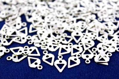 20 Adet- 6x11 Mm Desenli Pul, Takı Malzemesi, Metal Pul, Nikel Kaplama, Pirinç #735n - 2