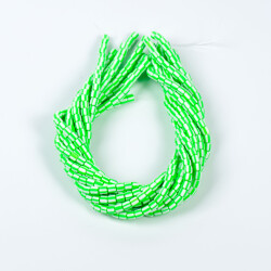 20 Adet - 6x6 mm Lino Boncuk, Yeşil-Beyaz Renk Polimer Kil Silindir Lino Hamur Boncuk - 3