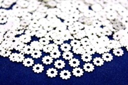 20 Adet - 7 Mm Çark Desenli Nikel Kaplama Metal Pul, Takı Malzemesi, Pirinç Pul, 305n - 2