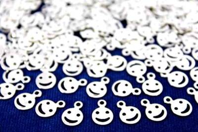 20 Adet - 7 Mm Gülenyüz Desen Nikel Kaplama Metal Pul, Takı Malzemesi, Pirinç Pul, 643n - 2