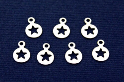 20 Adet- 7 Mm Yuvarlak Desenli Pul, Takı Malzemesi, Metal Pul, Nikel Kaplama, Pirinç #863n - 1