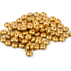 25 Gram - 10 mm, Altın Renk, Yassı Yuvarlak Plastik Boncuk (25 Gram - 62-65 Adet Arası) - 3