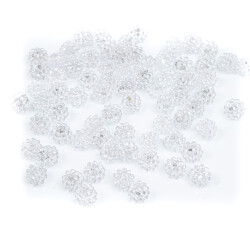 25 Gram - 10 mm Beyaz Renkli Böğürtlen Plastik Boncuk, ( 25 gram - 65-68 Adet Arası ) - 4