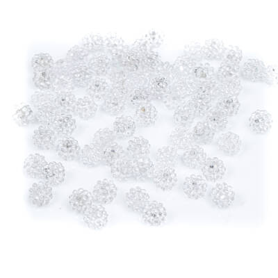 25 Gram - 10 mm Beyaz Renkli Böğürtlen Plastik Boncuk, ( 25 gram - 65-68 Adet Arası ) - 4