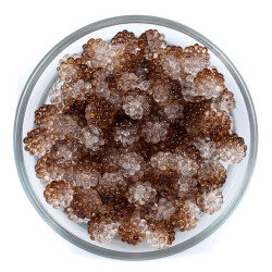 25 Gram - 10 mm Kahve-Beyaz Renkli Böğürtlen Plastik Boncuk, ( 25 gram - 65-68 Adet Arası ) - 2