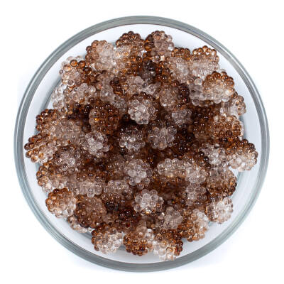 25 Gram - 10 mm Kahve-Beyaz Renkli Böğürtlen Plastik Boncuk, ( 25 gram - 65-68 Adet Arası ) - 2