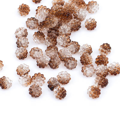 25 Gram - 10 mm Kahve-Beyaz Renkli Böğürtlen Plastik Boncuk, ( 25 gram - 65-68 Adet Arası ) - 4