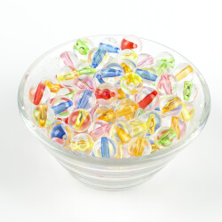 25 Gram - 10 Mm Karışık Renkli, Misket Boncuk, Yuvarlak Plastik Boncuk, ( 25gr - 43-45 Adet Arası ) - 2