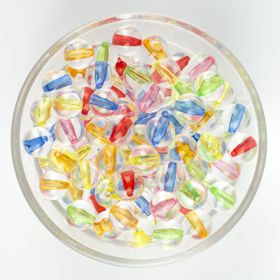 25 Gram - 10 Mm Karışık Renkli, Misket Boncuk, Yuvarlak Plastik Boncuk, ( 25gr - 43-45 Adet Arası ) - 3