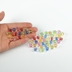 25 Gram - 10 Mm Karışık Renkli, Misket Boncuk, Yuvarlak Plastik Boncuk, ( 25gr - 43-45 Adet Arası ) - YF Hobi